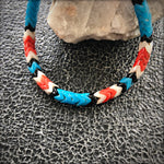 Load image into Gallery viewer, Snake Glass Bracelet - Thunderbird, Chevron Bead Bracelet: Small - 7.5&quot;
