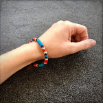 Load image into Gallery viewer, Snake Glass Bracelet - Thunderbird, Chevron Bead Bracelet: Small - 7.5&quot;
