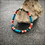 Load image into Gallery viewer, Snake Glass Bracelet - Thunderbird, Chevron Bead Bracelet: Small - 7.5&quot;
