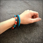 Load image into Gallery viewer, Snake Glass Bracelet - Thunderbird, Chevron Bead Bracelet: Small - 7.5&quot;

