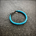 Load image into Gallery viewer, Snake Glass Bracelet - Turquoise, Chevron Bead Bracelet: Medium - 8&quot;
