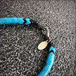 Load image into Gallery viewer, Snake Glass Bracelet - Turquoise, Chevron Bead Bracelet: Medium - 8&quot;
