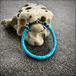 Load image into Gallery viewer, Snake Glass Bracelet - Turquoise, Chevron Bead Bracelet: Medium - 8&quot;
