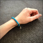 Load image into Gallery viewer, Snake Glass Bracelet - Turquoise, Chevron Bead Bracelet: Medium - 8&quot;
