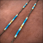 Long Snake Glass Necklace - Sunshine, Chevron Trade Bead