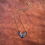 Load image into Gallery viewer, Snake Glass Chevron Necklace - Deer Run, Boho Beaded Neck
