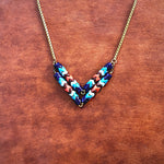 Load image into Gallery viewer, Snake Glass Chevron Necklace - Deer Run, Boho Beaded Neck
