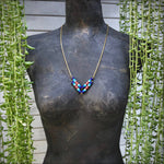 Load image into Gallery viewer, Snake Glass Chevron Necklace - Deer Run, Boho Beaded Neck
