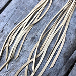 Load image into Gallery viewer, Leather Tassel Earrings - Cream, Long Boho Western Earrings
