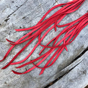 Leather Tassel Earrings - Red, Long Boho Western Earrings