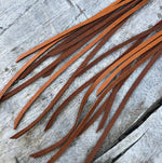 Load image into Gallery viewer, Leather Tassel Earrings - Rust, Long Boho Western Earrings
