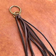 Leather Tassel Key Ring - Chocolate Brown, Handbag Fringe