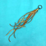 Load image into Gallery viewer, Leather Tassel Key Ring - Gold, Long Keyfob, Handbag Fringe
