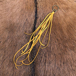 Load image into Gallery viewer, Leather Tassel Key Ring - Gold, Long Keyfob, Handbag Fringe
