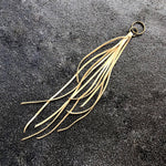 Load image into Gallery viewer, Leather Tassel Key Ring - Cream, Long Keyfob, Handbag Fringe
