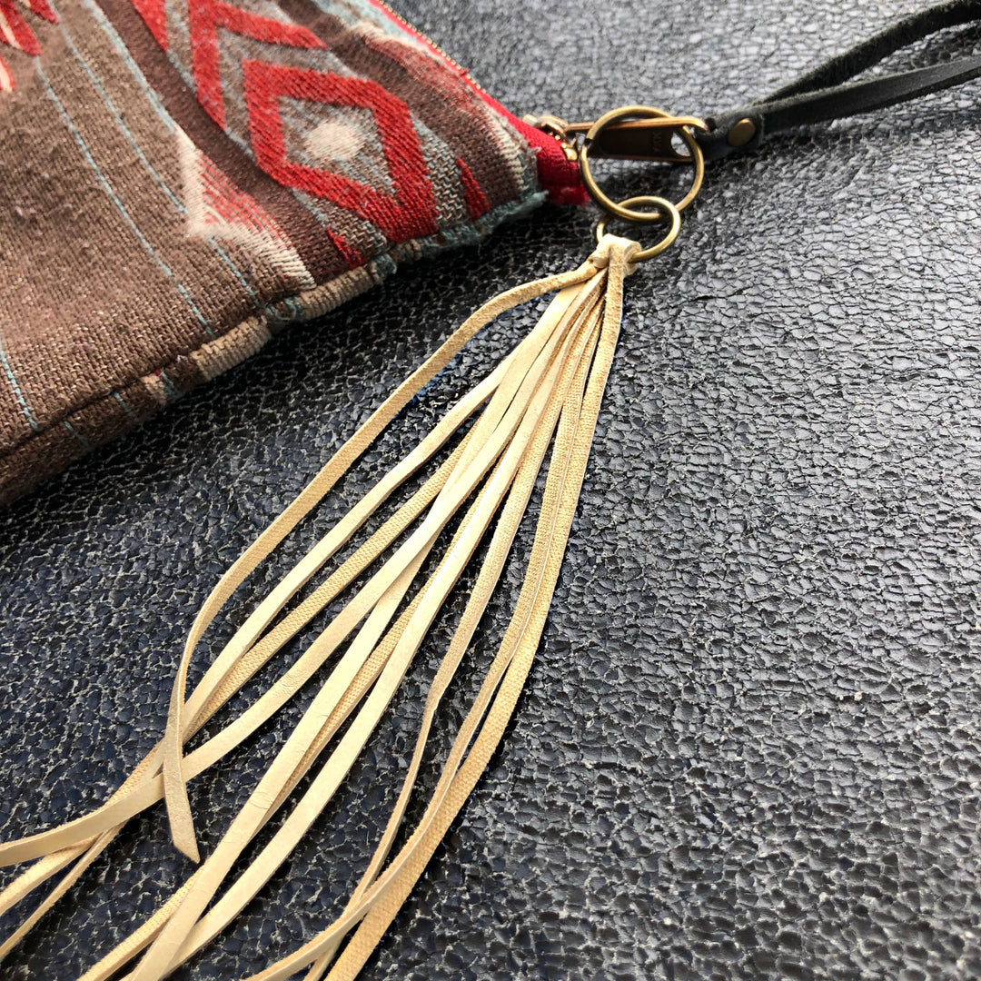 Leather Tassel Key Ring - Cream, Long Keyfob, Handbag Fringe