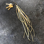 Load image into Gallery viewer, Leather Tassel Key Ring - Cream, Long Keyfob, Handbag Fringe
