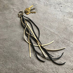 Load image into Gallery viewer, Leather Tassel Key Ring - Cream &amp; Black, Long Handbag Fringe

