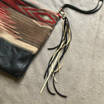 Load image into Gallery viewer, Leather Tassel Key Ring - Cream &amp; Black, Long Handbag Fringe
