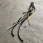 Load image into Gallery viewer, Leather Tassel Key Ring - Cream &amp; Black, Long Handbag Fringe
