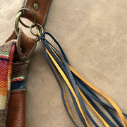 Leather Tassel Key Ring - Charcoal & Gold, Handbag Fringe