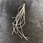 Load image into Gallery viewer, Leather Tassel Key Ring - White, Long Keyfob, Handbag Fringe
