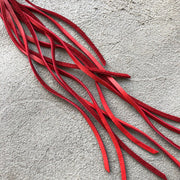 Leather Tassel Key Ring - Red, Long Keyfob, Handbag Fringe