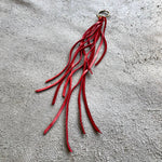 Load image into Gallery viewer, Leather Tassel Key Ring - Red, Long Keyfob, Handbag Fringe
