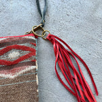 Load image into Gallery viewer, Leather Tassel Key Ring - Red, Long Keyfob, Handbag Fringe
