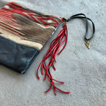 Load image into Gallery viewer, Leather Tassel Key Ring - Red, Long Keyfob, Handbag Fringe
