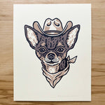 Load image into Gallery viewer, Brown Chihuahua Cowdog - Signed Silkscreen Print