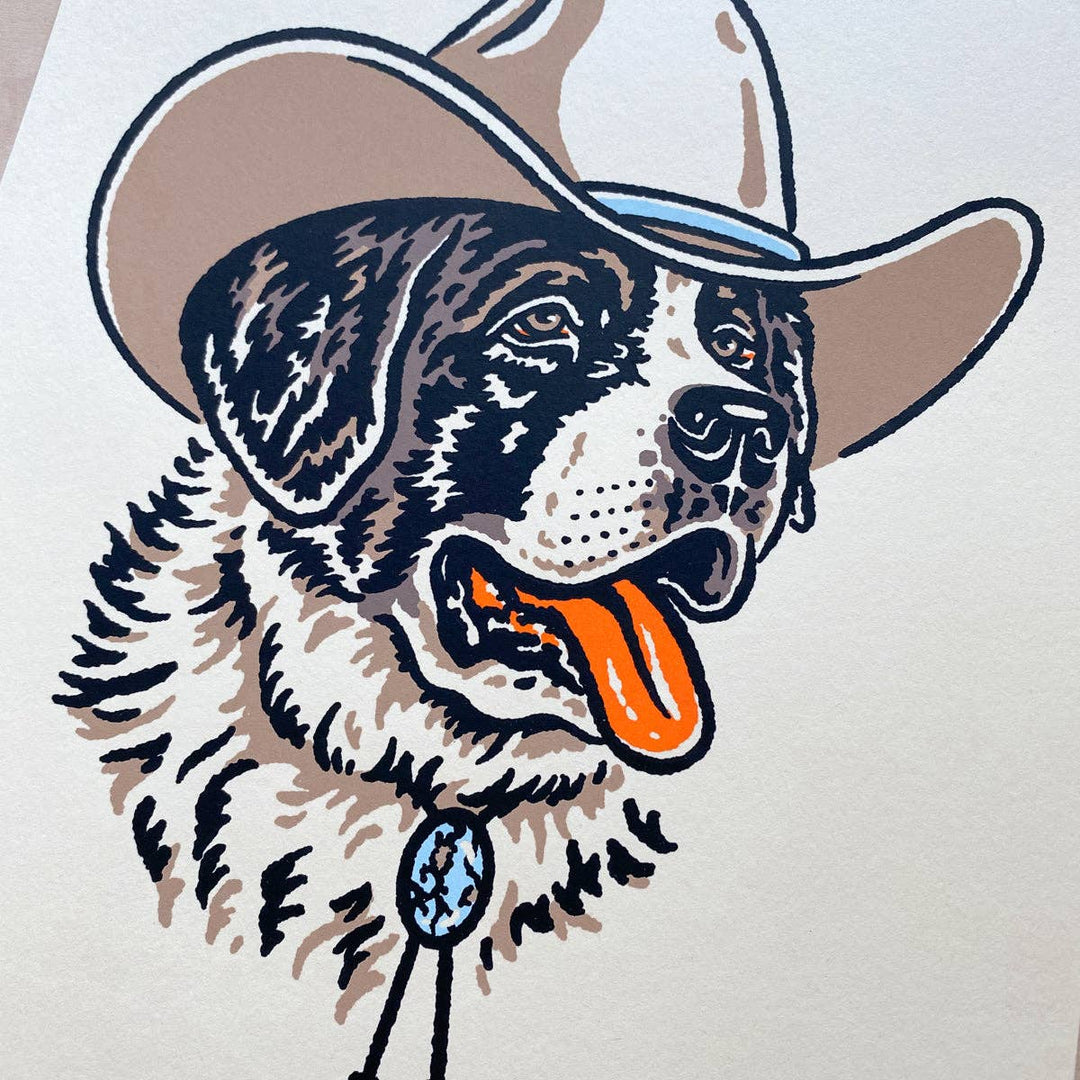 Saint Bernard Cowdog - Signed Silkscreen Print