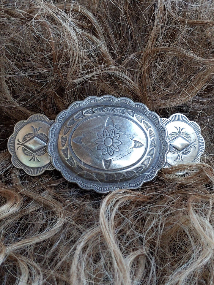 Silver Barrette, Western Hairclip, Southwestern Style