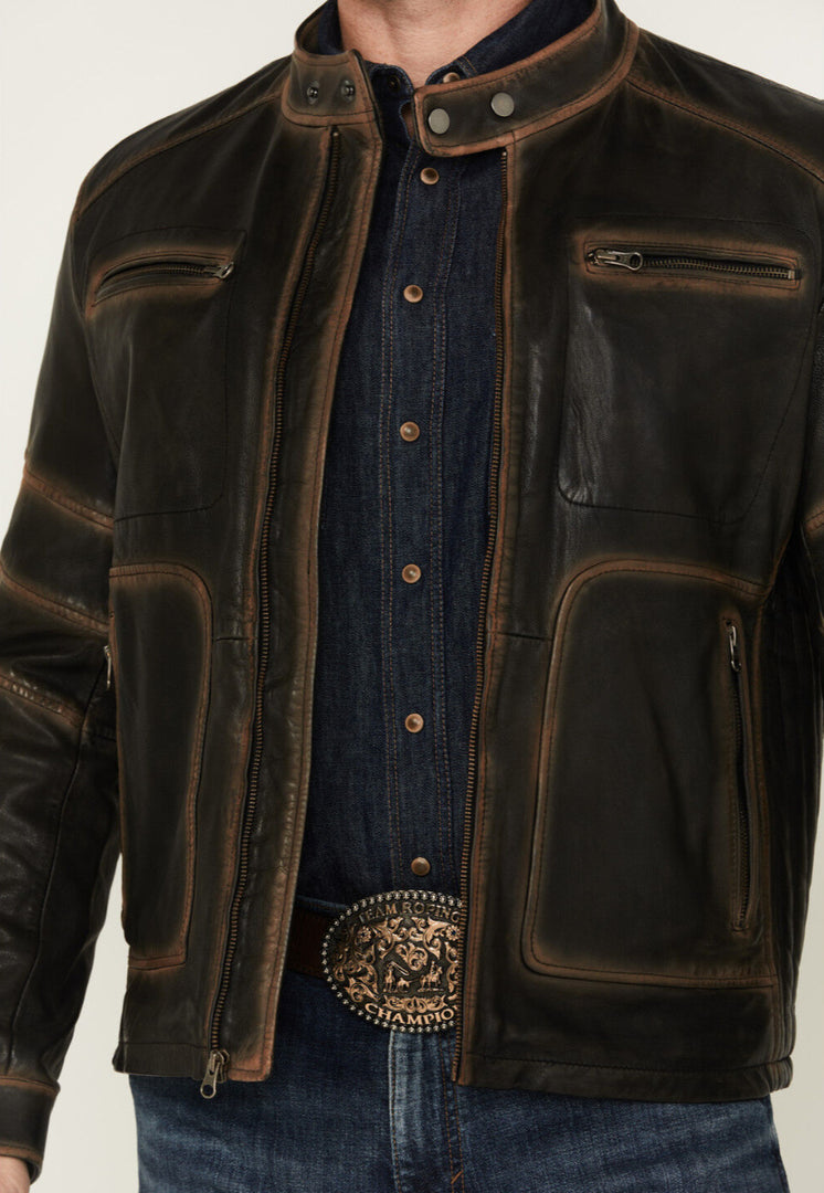 Cafe Racer Leather Jacket