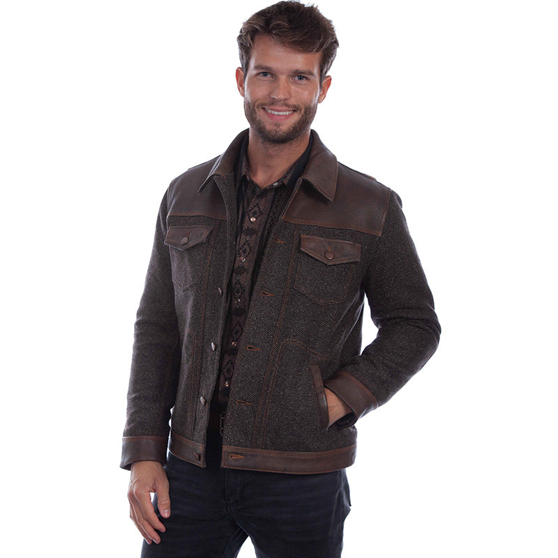 Tweed and Leather Jacket