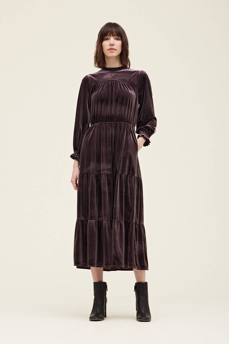 Velvet Midi Dress Cocoa