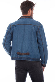Jean Jacket with Leather Trim