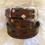 Load image into Gallery viewer, Handmade Floral Tooled Leather Belt

