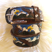 Handmade Tooled Leather Eagle Belt