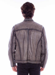 Distressed Leather Moto Jacket