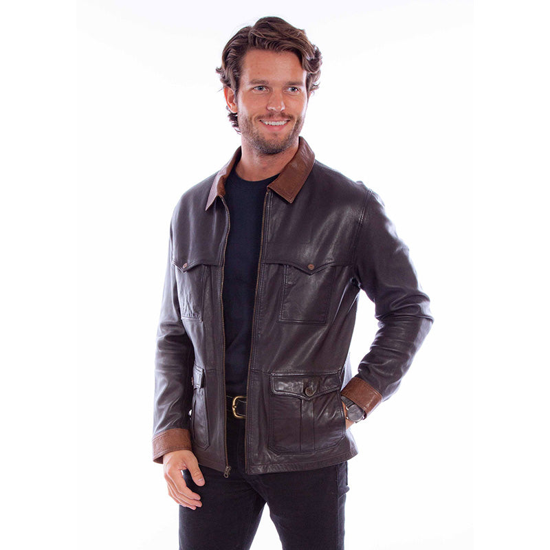 Leather Cargo Coat