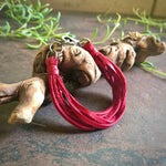 Load image into Gallery viewer, Leather 7-Strand Bracelet - Red &amp; Silver, Boho Western Style
