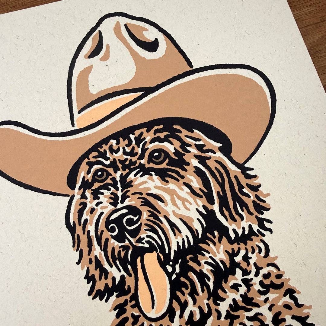Golden Doodle Cowdog - Signed Silkscreen Print