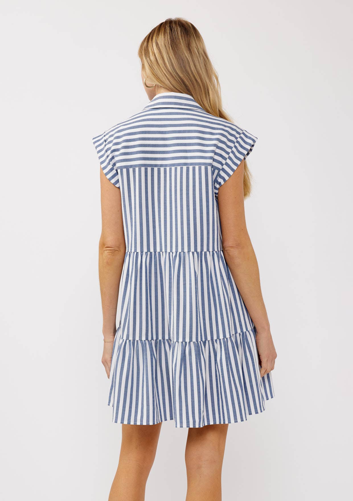 Striped Button-Down Mini Dress