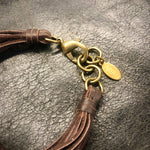Load image into Gallery viewer, Leather 7-Strand Bracelet - Chocolate Brown &amp; Brass, Boho
