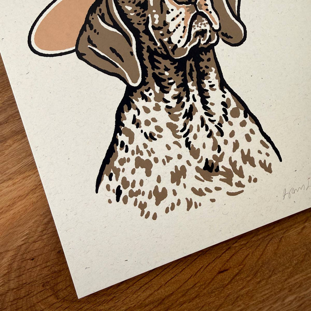 German Shorthaired Pointer Cowdog - Signed Silkscreen Print