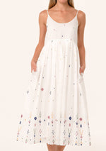Load image into Gallery viewer, Embroidered Empire Waist Midi Dress