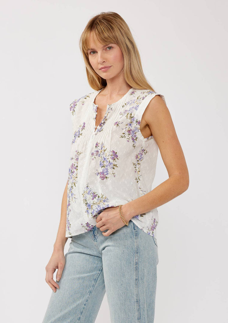 Cotton Floral Eyelet Top