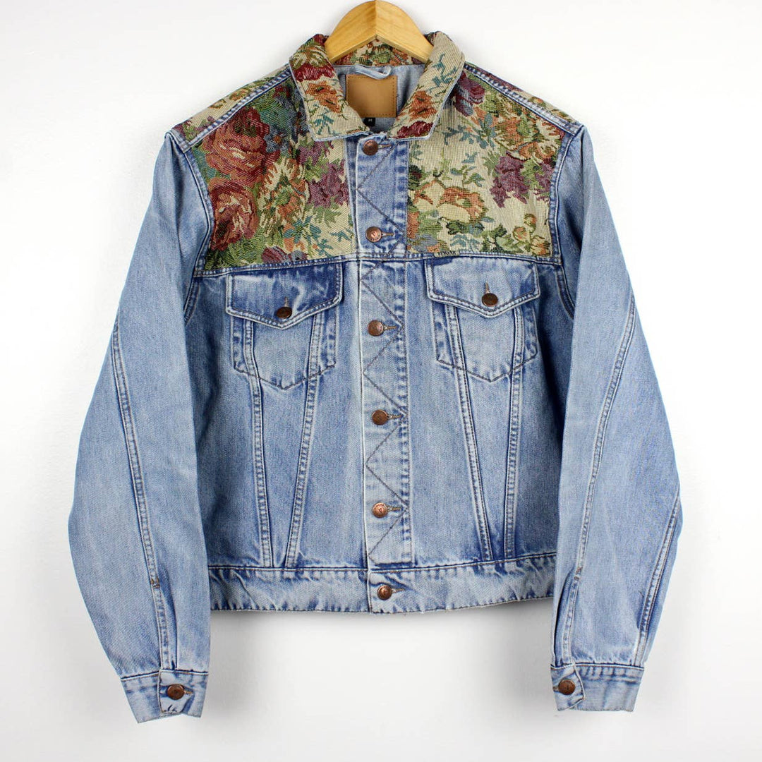 Recycled Floral Tapestry Denim Jacket