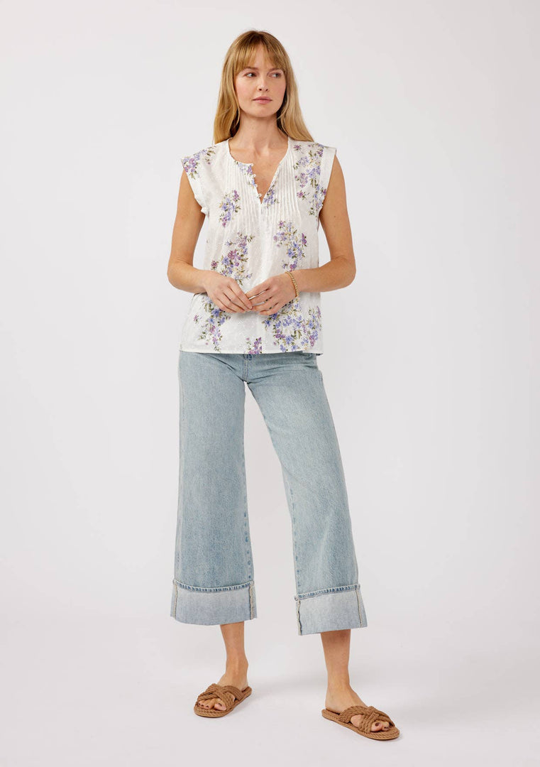 Cotton Floral Eyelet Top